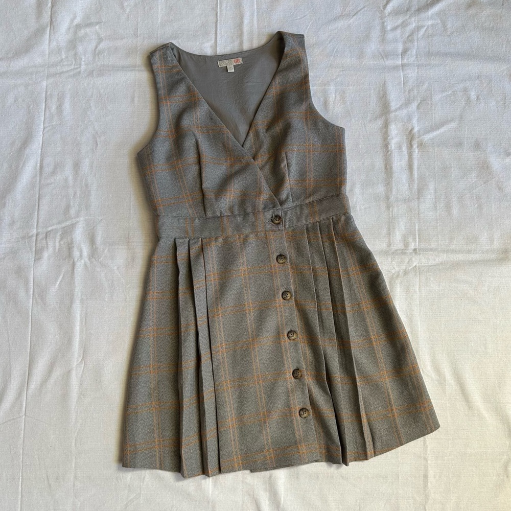 Gianni Bini Gray and Orange Plaid Dress - Picture 2 of 10